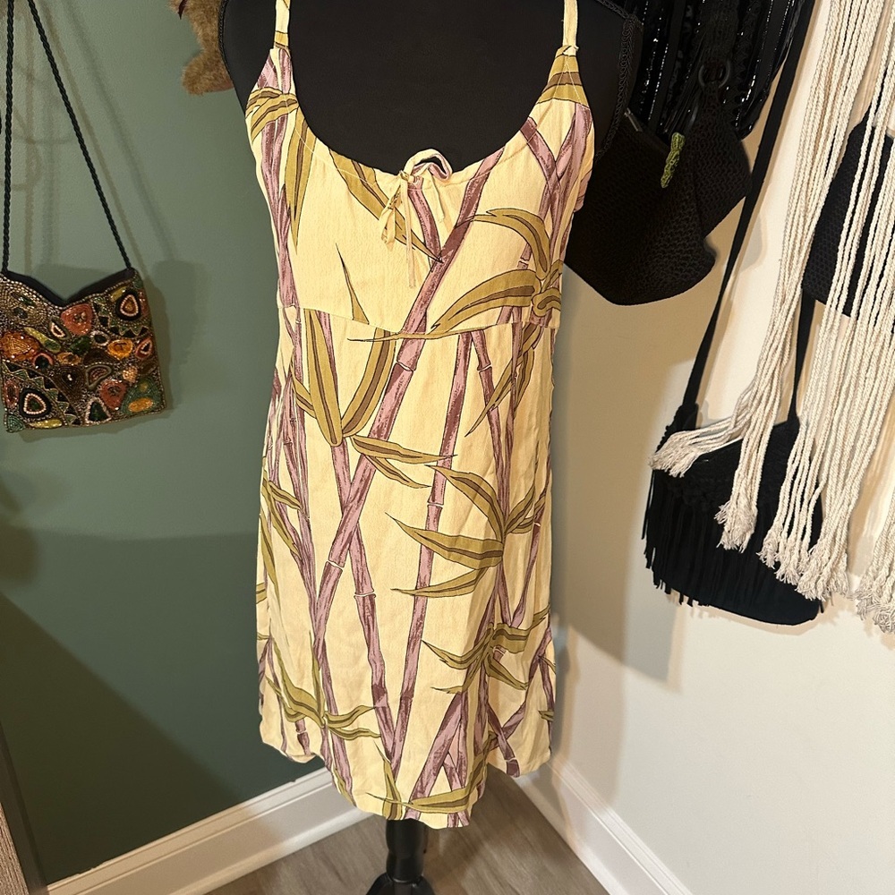 Prianka’s Collection Bamboo Print Sundress NWT Size M Lightweight Rayon